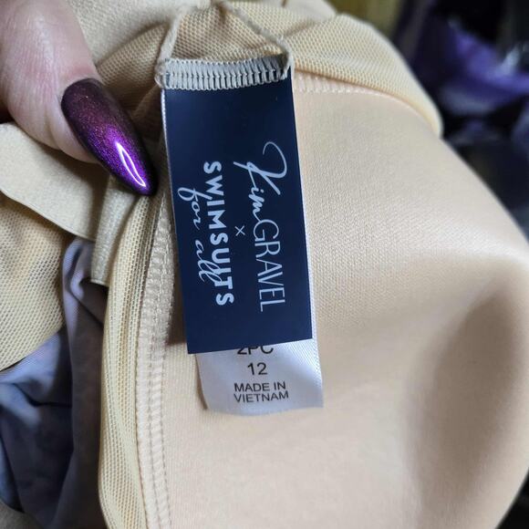 Kim Gravel x Swimsuits For All Fly Away Tankini & 5" Boy Short Size 12 - Picture 3 of 4